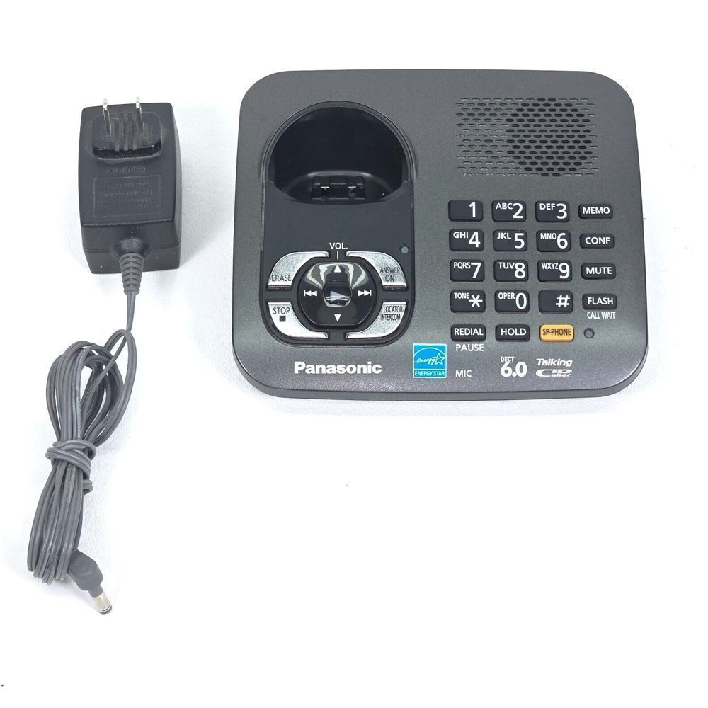 Panasonic DECT 6.0 Main Base KX-TG6441 & AC Power Adaptor PQLV219 TESTED & WORKS